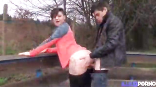 Mature brown-haired gave a blow-job to a junior man and got penetrated rock hard, in come back