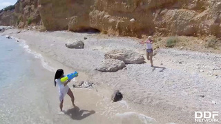 Ravishing lesbos like to travel to various places and make enjoy on the beach, all day lengthy