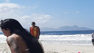 Geourgous  brazilians, Monica Santhiago and Elisa Sanches in Copacabana Rio de Janeiro