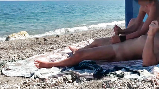 Kinky, unexperienced duo was caught on gauze while boning on the beach, during the day