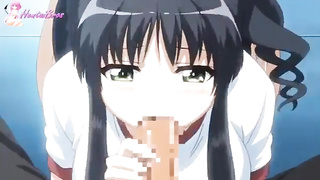 blue hair lady having orgy with boy