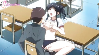 blue hair lady having orgy with boy