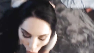 Dark haired pecker dicksucker is providing a deep, voluptuous suck off to her neighbor, just for joy