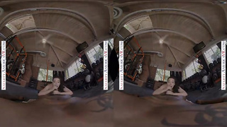 Whitney Wright is getting pulverized in a POINT OF VIEW fashion during a VR sesh, in her living guest room