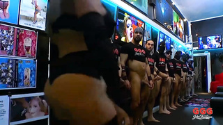 Super-Naughty black-haired with large, rock-hard boobs is inhaling man sausage and getting porked, during a mmf 3some