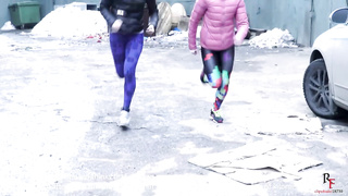 Wild ladies are kittling each other's feet, because it arouses both of them a plenty of