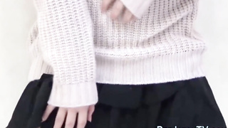 Japanese honey in a mini microskirt is urinating in front of the camera, just for joy