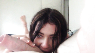 Blowing his uncircumcised pecker before work