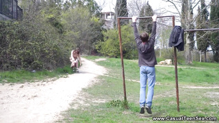 Eliza Thorne is having casual hump with a stud she enjoys a bunch and yelling while nutting