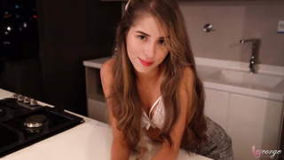 Ultra-Cute fledgling gal, Heydie Dovey enjoys to take off her clothes and have fun with flagellated mayo