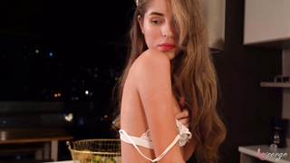 Ultra-Cute fledgling gal, Heydie Dovey enjoys to take off her clothes and have fun with flagellated mayo