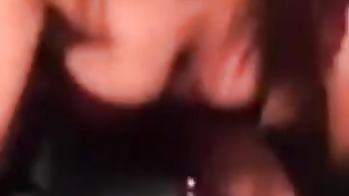 This dark-haired stunner is getting her bootie porked rock hard live on periscope