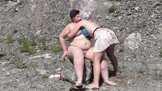 Lusty PHAT ASS WHITE GIRL is fumbling and munching coochie in the nature, in the middle of the day