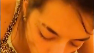 Promiscuous dark haired is flashing her penis deepthroating routine on live webcam, while pleasuring a random stranger