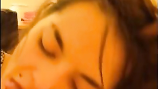 Promiscuous dark haired is flashing her penis deepthroating routine on live webcam, while pleasuring a random stranger