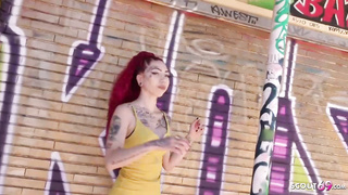 Crimson haired woman with tats, Pantera luvs to get poked in many postures, before she shoots a load