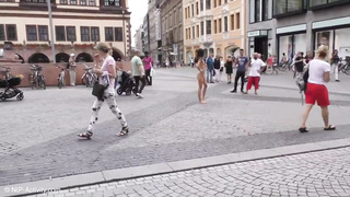 Dark Haired Stunner Kira Naked In Public