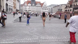 Dark Haired Stunner Kira Naked In Public