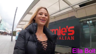 Oral and hj in restaurant after walk pridefully with his fresh face mask in public Ella Bolt