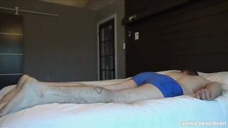 Schlong enjoying brown-haired is providing a blow-job to her roomy, before railing his rigid trunk