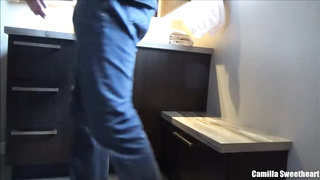 Mischievous brown-haired is constantly inhaling pricks for free-for-all and getting jizm all over her face and boobs