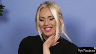 Crazy, UK light-haired in softcore, crimson underwear got down on her knees to blow jizz-shotgun