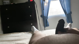 Working from home can be RIGID with morning manstick keeping me in the sofa.  The morning manhood wants me to linger and have fun in couch.