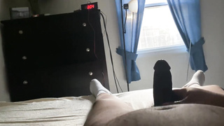 Working from home can be RIGID with morning manstick keeping me in the sofa.  The morning manhood wants me to linger and have fun in couch.