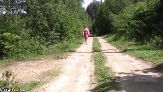 Rita is getting drilled in the nature, mostly in a rear end- fashion posture and liking it