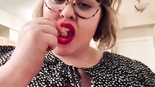 Alice is a huge ash-blonde dick teaser who enjoys to gobble in front of the camera