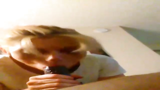 Yummy blond constantly wakes up with an strong fantasy to fellate spear until it gushes