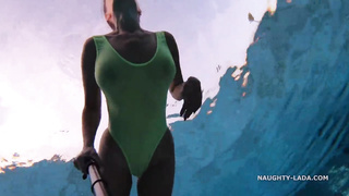 My semi-transparent when raw one lump swimwear in public pool