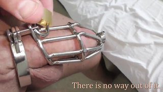 Man Meat Cell, Virginity Belt locked peeing BONDAGE & DISCIPLINE Fucktoys Stud Urethral Sounding. Urinating Jizz Flow Moist Pissy