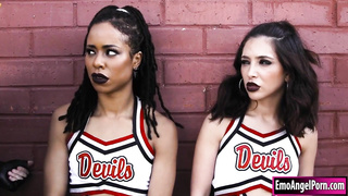 To sign a contract with the demon, trio cheerleaders have to penetrate him all night lengthy