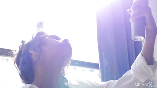 Splendid Mexican dark haired with phat hooters, Autumn Falls loves to have fun with her moist puss