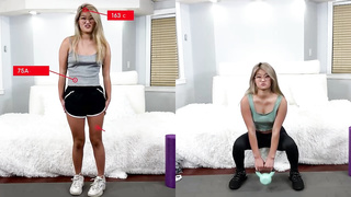 Puny breasted, Chinese platinum-blonde with suntanned flesh, Sofia Su deep-throats beef whistle and gets torn up on webcam