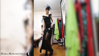 Stunner in Stocking Disrobing and Dance after Soiree - Unexperienced