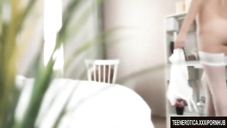 Super-Sexy dolls are dressed in pantyhose and garter belts and getting prepared to have a ffm threeway