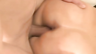 Dark haired wifey was blessed when her hubby came home, because she desired to get humped