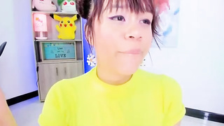 Lila Jordan is brushing her tongue in front of the camera, because it looks beautiful