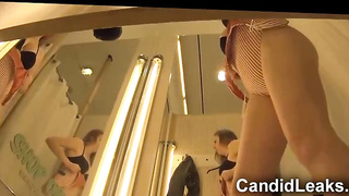 Naive dark haired didn't watch a covert camera in the dressing bedroom, before she commenced getting bare