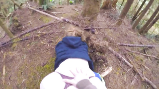Phat delicious rump taunting and pounded in the forest