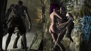 Violet is a ginormous boobed woman from a flick game who constantly gets caught and smashed