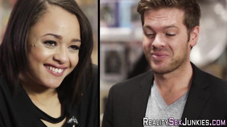 Slender teenie black-haired with lil, congenital cupcakes is yelling while getting a knob up her taut rump