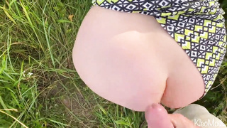 Wifey deep-throats weenie outdoors and has bang-out with spunk on donk. KleoModel