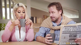 Steaming, ash-blonde cougar got down and filthy with her intimate trainer instead of doing a exercise routine