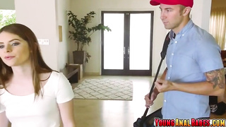 Diminutive nymph asked her excellent mate to fix her computer and let him rectal her in come back