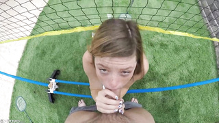 Penetrating a sporty badminton gal (Mia Collins)