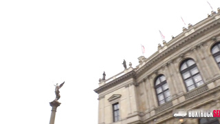 Slim ash-blonde Candy Alexa very first time poking in public