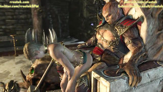 Shao Kahn and his servant Concubine sub THREE DIMENSIONAL Mortal Kombat 11 Toon